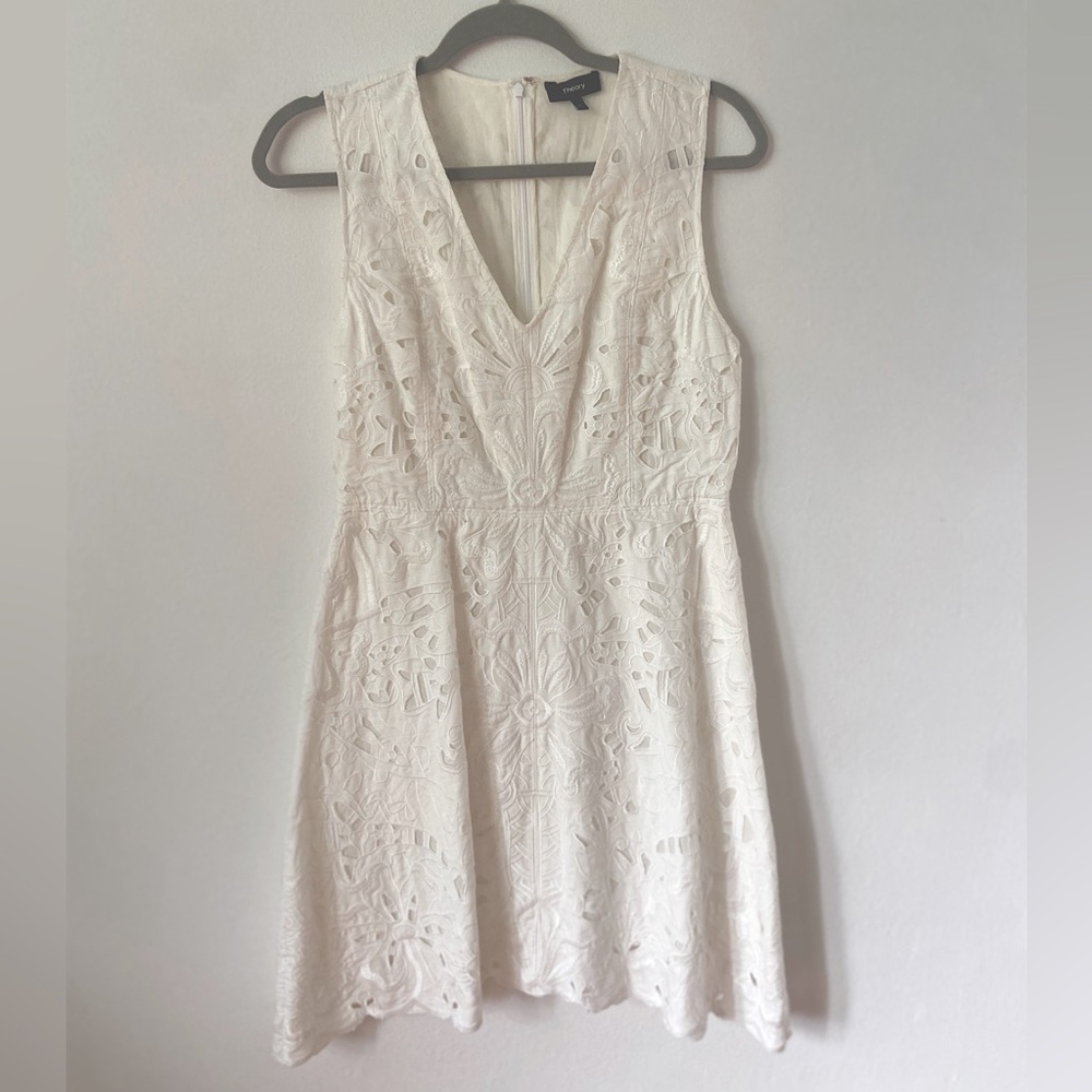 Theory White Lace Dress